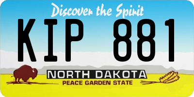 ND license plate KIP881