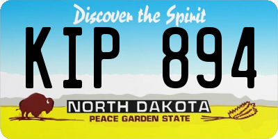 ND license plate KIP894