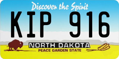ND license plate KIP916