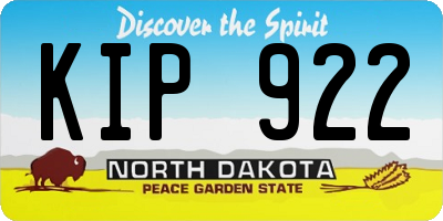 ND license plate KIP922
