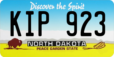ND license plate KIP923