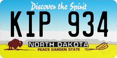 ND license plate KIP934