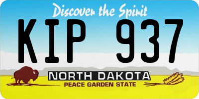 ND license plate KIP937