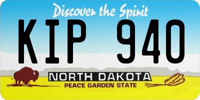 ND license plate KIP940