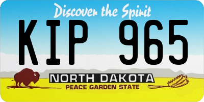 ND license plate KIP965