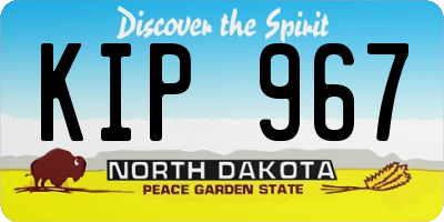 ND license plate KIP967