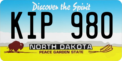 ND license plate KIP980