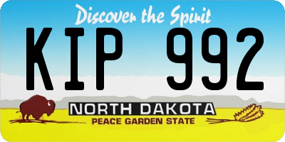 ND license plate KIP992