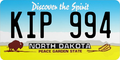 ND license plate KIP994