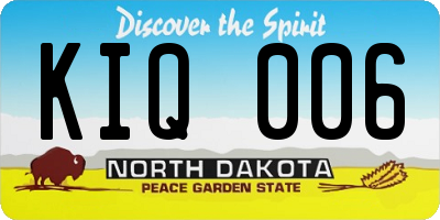 ND license plate KIQ006