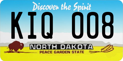 ND license plate KIQ008