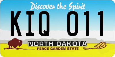 ND license plate KIQ011