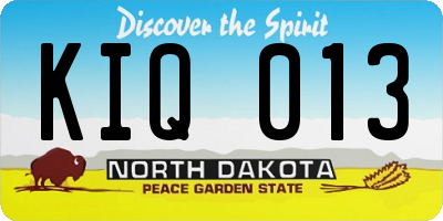ND license plate KIQ013