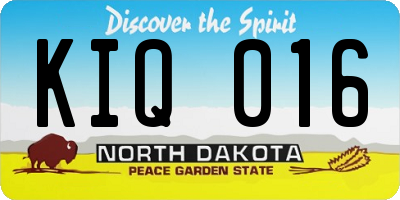 ND license plate KIQ016