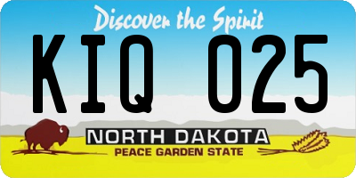 ND license plate KIQ025