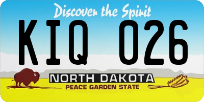 ND license plate KIQ026