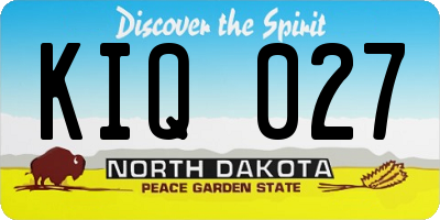 ND license plate KIQ027