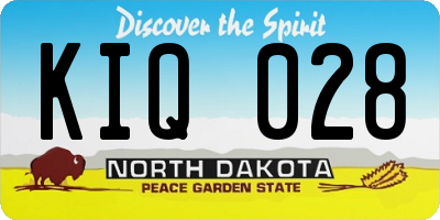 ND license plate KIQ028