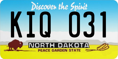 ND license plate KIQ031
