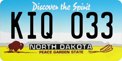 ND license plate KIQ033
