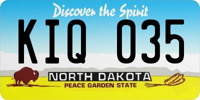 ND license plate KIQ035