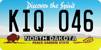ND license plate KIQ046