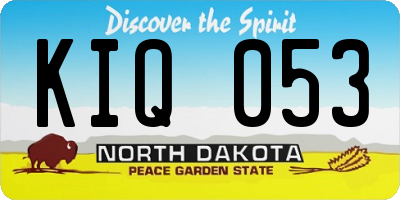 ND license plate KIQ053