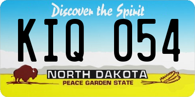ND license plate KIQ054