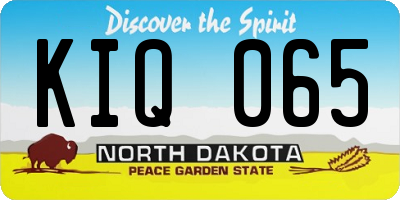 ND license plate KIQ065