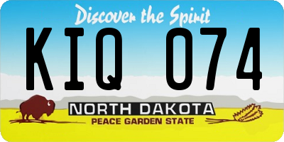ND license plate KIQ074