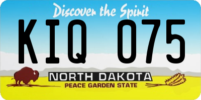 ND license plate KIQ075