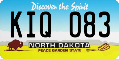 ND license plate KIQ083