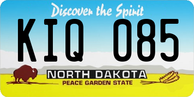 ND license plate KIQ085