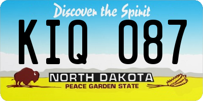 ND license plate KIQ087