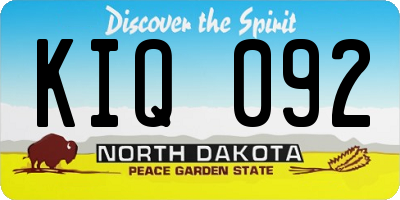 ND license plate KIQ092