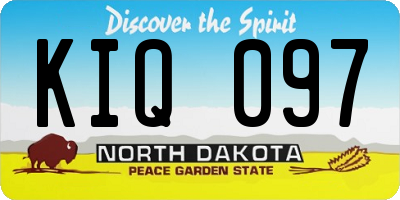 ND license plate KIQ097