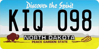 ND license plate KIQ098