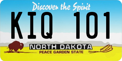 ND license plate KIQ101