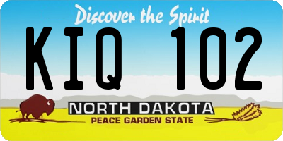 ND license plate KIQ102