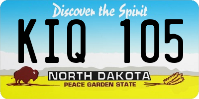 ND license plate KIQ105
