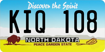 ND license plate KIQ108