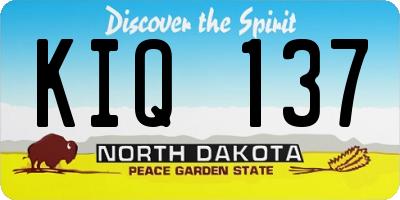 ND license plate KIQ137