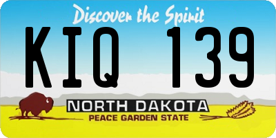 ND license plate KIQ139