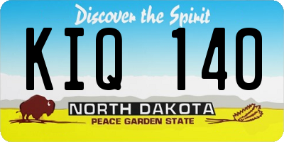 ND license plate KIQ140