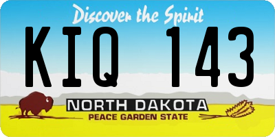 ND license plate KIQ143