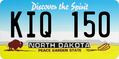 ND license plate KIQ150