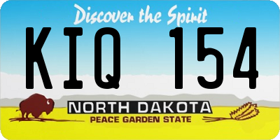ND license plate KIQ154