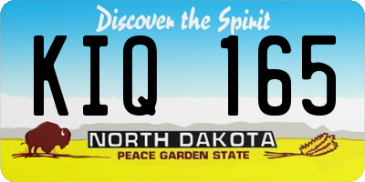 ND license plate KIQ165