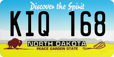 ND license plate KIQ168