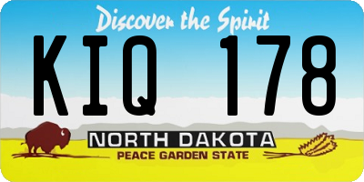 ND license plate KIQ178